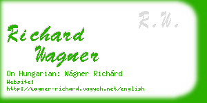 richard wagner business card